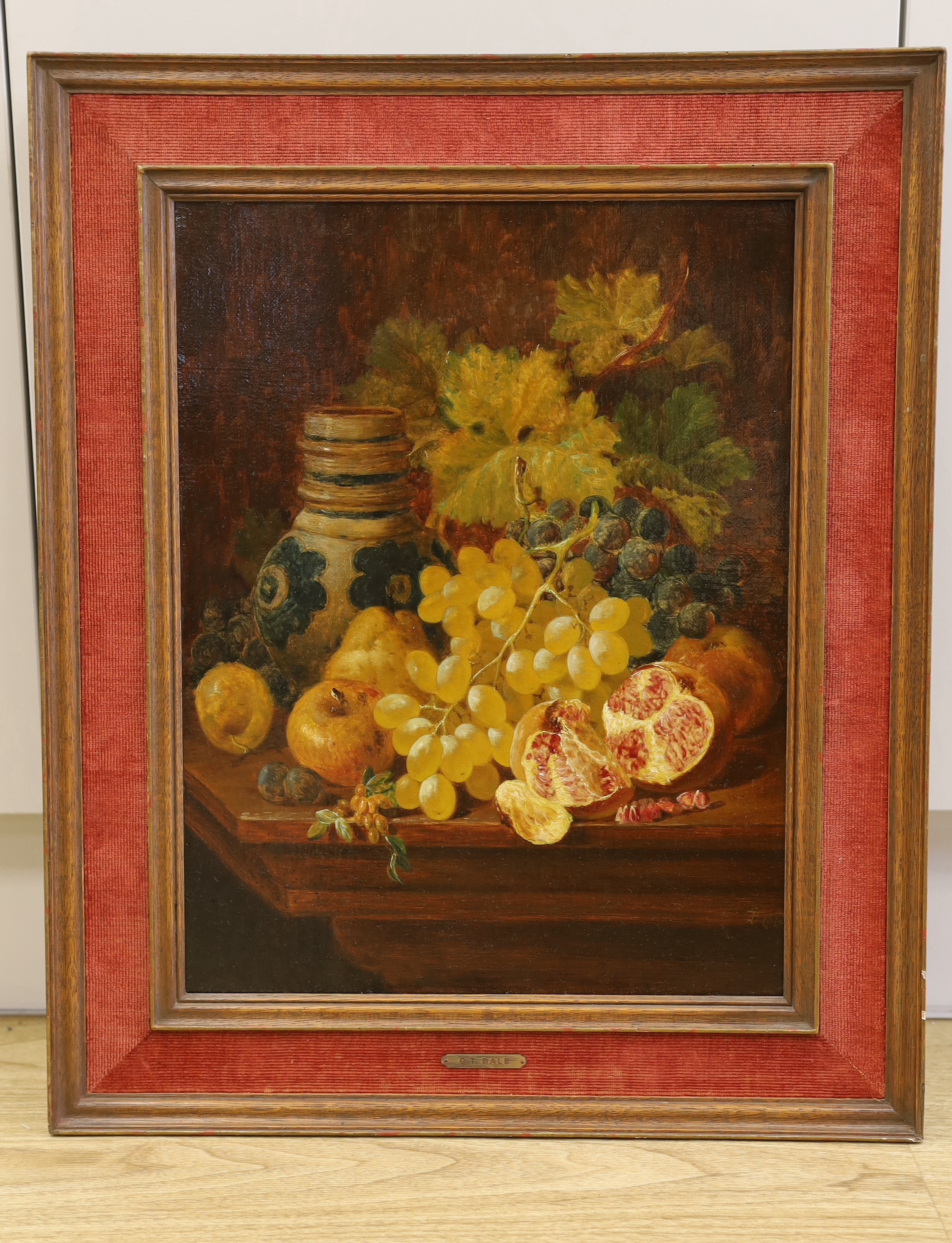 Charles Thomas Bale (1855-1923), oil on canvas, Still life of fruit, monogrammed and dated 1870, 45 x 34cm